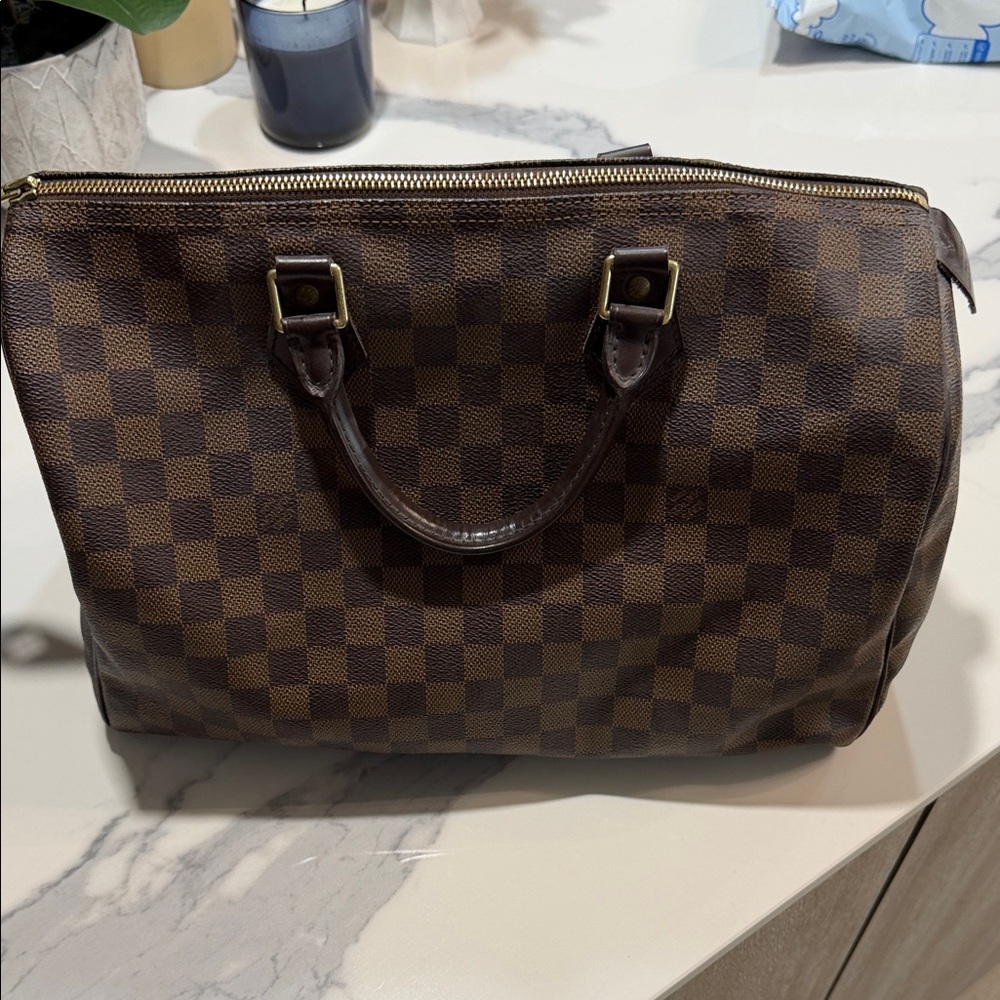 Louis Vuitton Brown Checkered Satchel